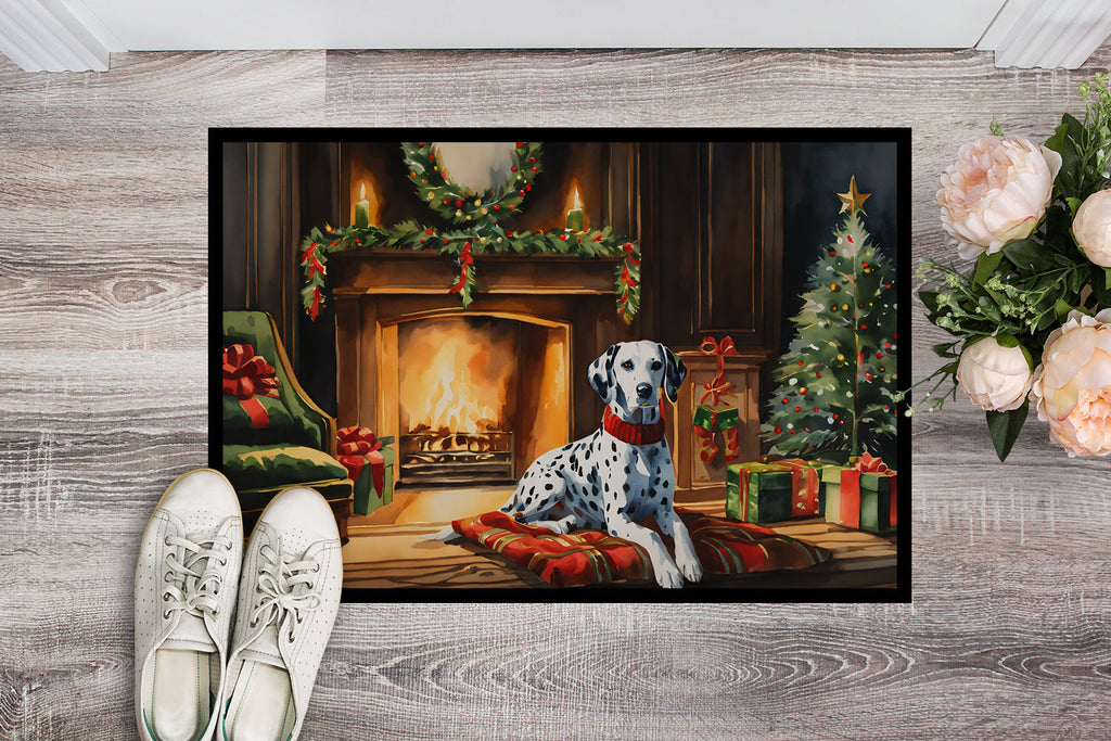 Dalmatian Cozy Christmas Doormat Indoor Outdoor 24H X 36W Front Door Mat Rugs for Entryway, Non Slip Washable Low Pile,