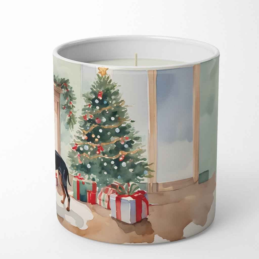 Doberman Pinscher Cozy Christmas Decorative Soy Candle Nature Soy Wax Essential Oil Home Decor Ideal for Bedroom Kitchen Bath Office Gift, 10 oz
