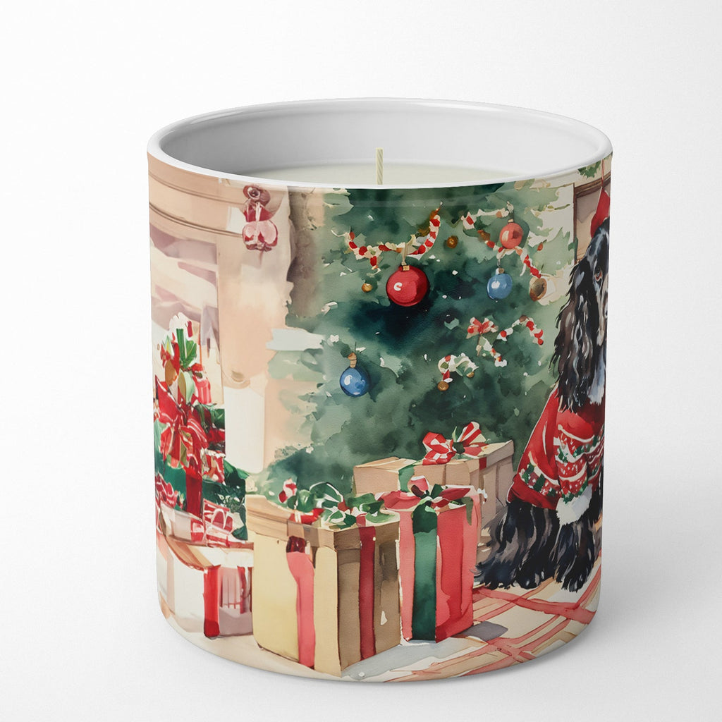 English Cocker Spaniel Cozy Christmas Decorative Soy Candle Nature Soy Wax Essential Oil Home Decor Ideal for Bedroom Kitchen Bath Office Gift, 10 oz