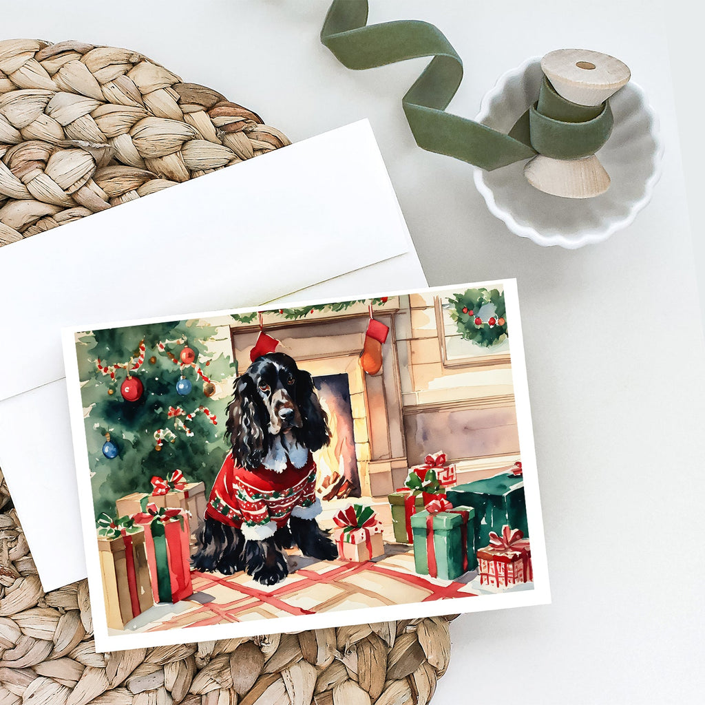 English Cocker Spaniel Cozy Christmas Greeting Cards Pack of 8 Blank Cards with Envelopes Whimsical A7 Size 5x7