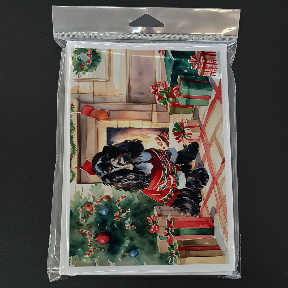 English Cocker Spaniel Cozy Christmas Greeting Cards Pack of 8 Blank Cards with Envelopes Whimsical A7 Size 5x7