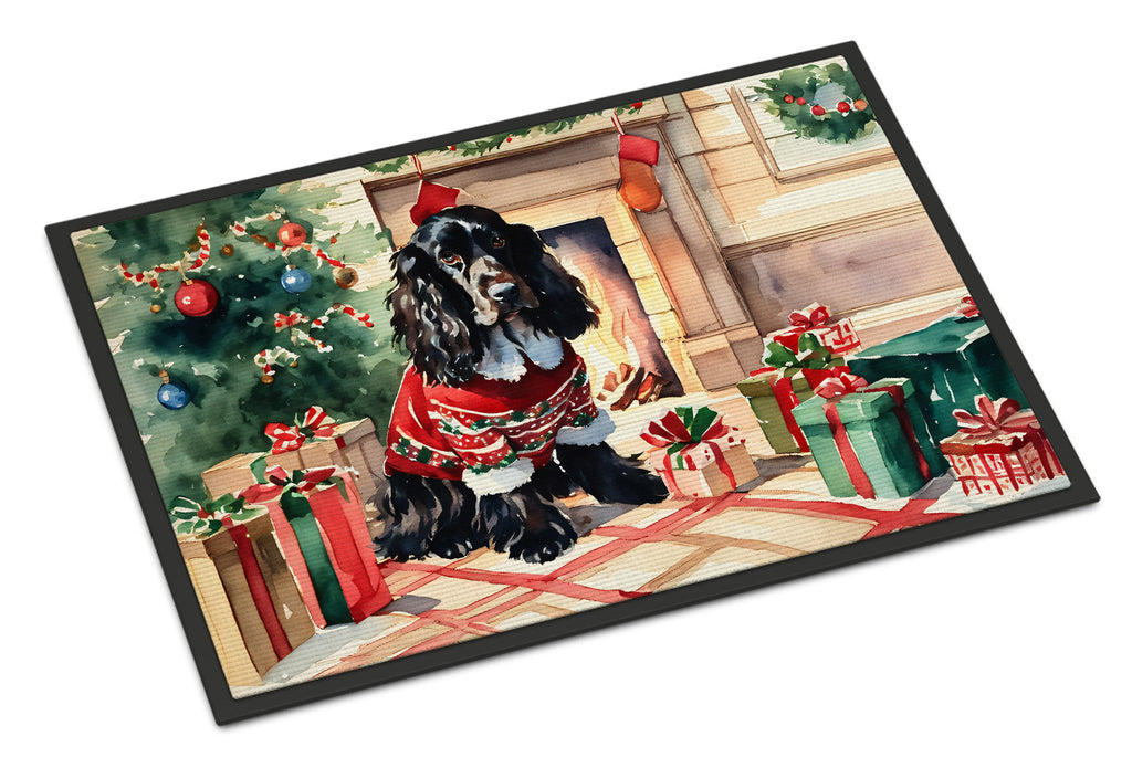 English Cocker Spaniel Cozy Christmas Doormat Indoor Outdoor 24H X 36W Front Door Mat Rugs for Entryway, Non Slip Washable Low Pile,