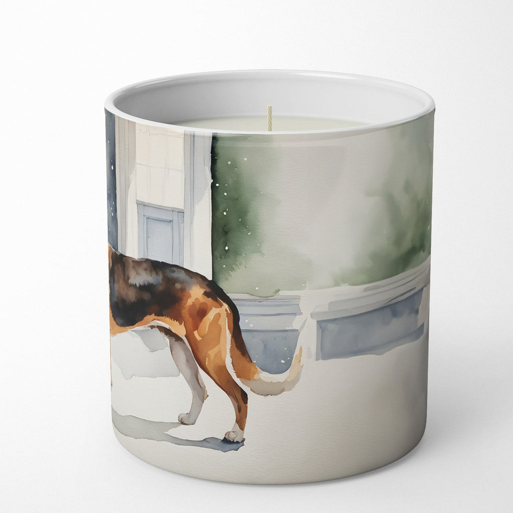 English Foxhound Cozy Christmas Decorative Soy Candle Nature Soy Wax Essential Oil Home Decor Ideal for Bedroom Kitchen Bath Office Gift, 10 oz