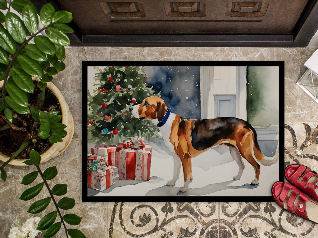 English Foxhound Cozy Christmas Doormat Indoor Outdoor 24H X 36W Front Door Mat Rugs for Entryway, Non Slip Washable Low Pile,