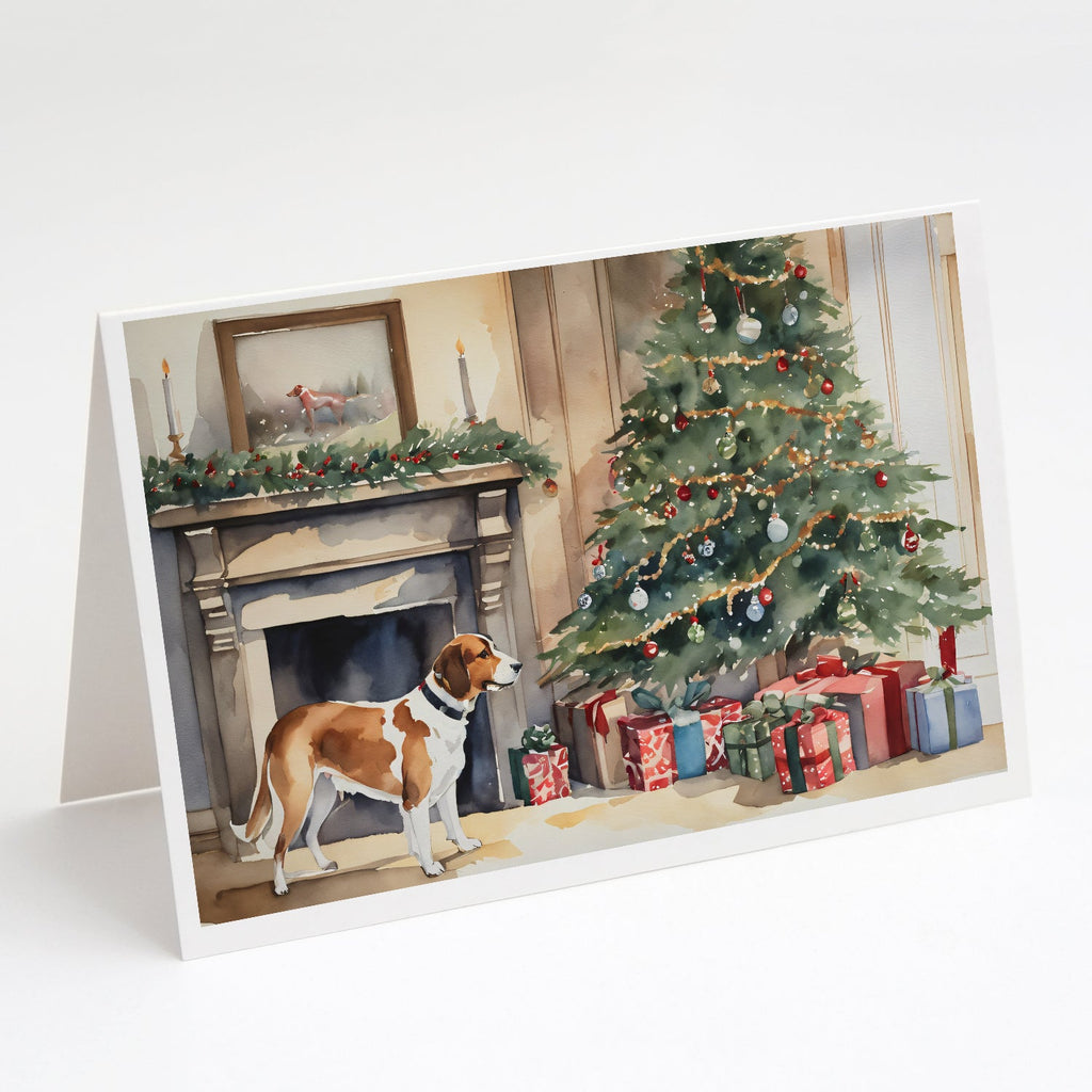English Foxhound Cozy Christmas Greeting Cards Pack of 8 Blank Cards with Envelopes Whimsical A7 Size 5x7