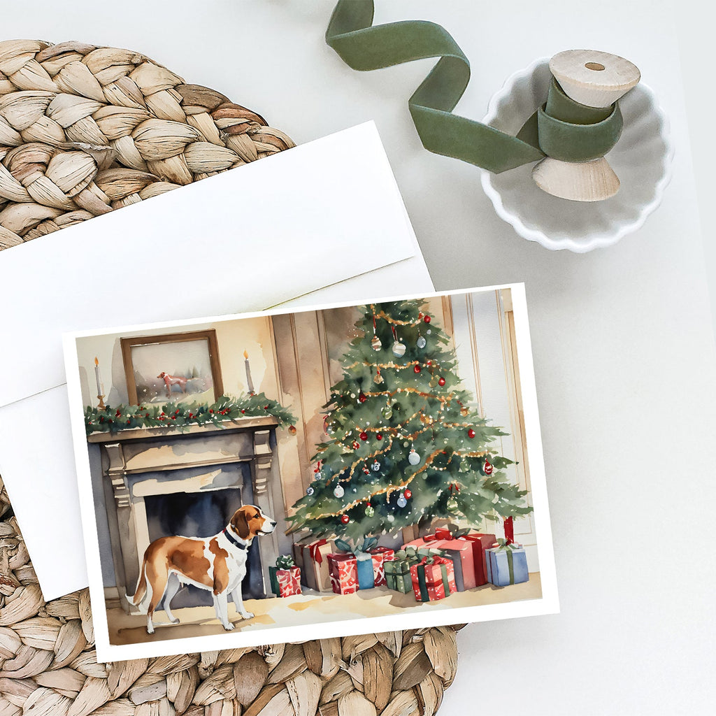 English Foxhound Cozy Christmas Greeting Cards Pack of 8 Blank Cards with Envelopes Whimsical A7 Size 5x7