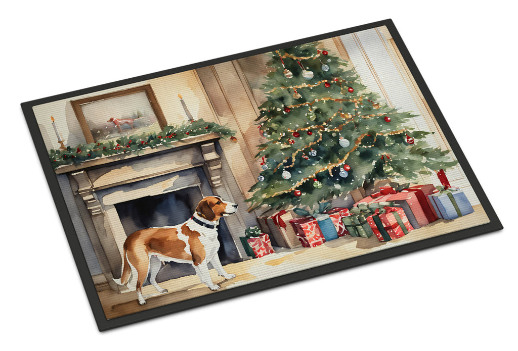 English Foxhound Cozy Christmas Doormat Indoor Outdoor 18H X 27W Front Door Mat Rugs for Entryway, Non Slip Washable