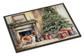 English Foxhound Cozy Christmas Doormat Indoor Outdoor 18H X 27W Front Door Mat Rugs for Entryway, Non Slip Washable