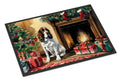 English Springer Spaniel Cozy Christmas Doormat Indoor Outdoor 24H X 36W Front Door Mat Rugs for Entryway, Non Slip Washable Low Pile,