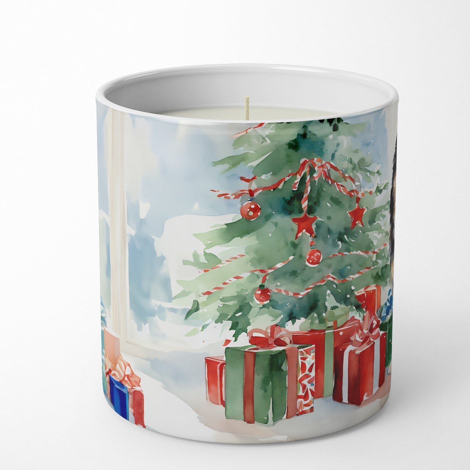 Finnish Lapphund Cozy Christmas Decorative Soy Candle Nature Soy Wax Essential Oil Home Decor Ideal for Bedroom Kitchen Bath Office Gift, 10 oz