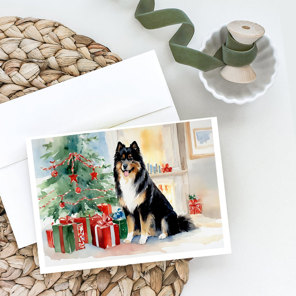 Finnish Lapphund Cozy Christmas Greeting Cards Pack of 8 Blank Cards with Envelopes Whimsical A7 Size 5x7