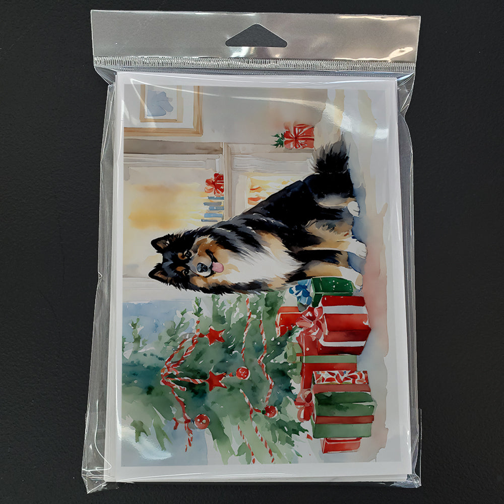 Finnish Lapphund Cozy Christmas Greeting Cards Pack of 8 Blank Cards with Envelopes Whimsical A7 Size 5x7