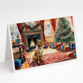Finnish Spitz Cozy Christmas Greeting Cards Pack of 8 Blank Cards with Envelopes Whimsical A7 Size 5x7