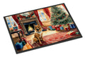 Finnish Spitz Cozy Christmas Doormat Indoor Outdoor 24H X 36W Front Door Mat Rugs for Entryway, Non Slip Washable Low Pile,