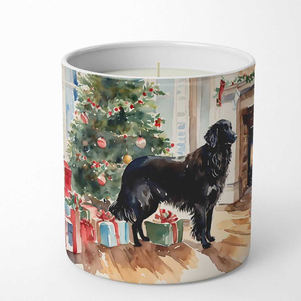 Flat-Coated Retriever Cozy Christmas Decorative Soy Candle Nature Soy Wax Essential Oil Home Decor Ideal for Bedroom Kitchen Bath Office Gift, 10 oz