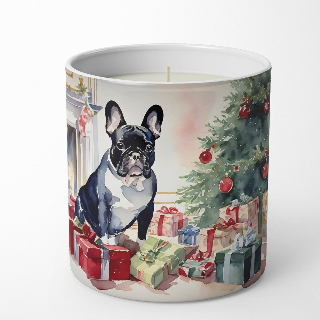 French Bulldog Cozy Christmas Decorative Soy Candle Nature Soy Wax Essential Oil Home Decor Ideal for Bedroom Kitchen Bath Office Gift, 10 oz