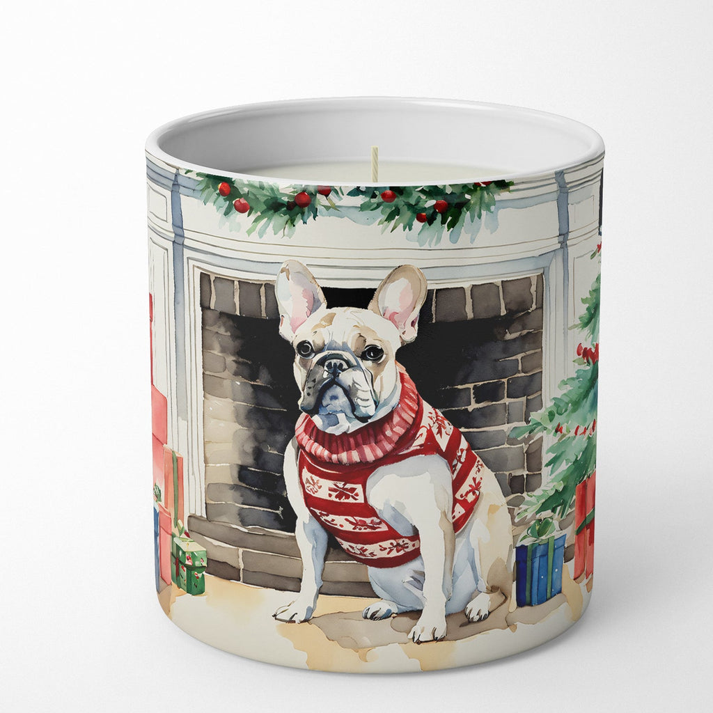 French Bulldog Cozy Christmas Decorative Soy Candle Nature Soy Wax Essential Oil Home Decor Ideal for Bedroom Kitchen Bath Office Gift, 10 oz