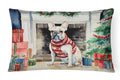 French Bulldog Cozy Christmas Decorative Throw Pillow 12x16 Indoor Outdoor Accent Cushion, Fabric Cover with Insert for Sofa, Bed, Porch & Living Room