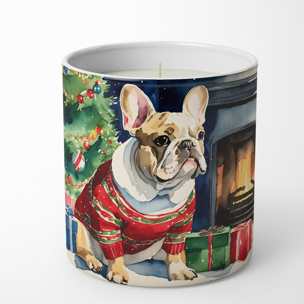 French Bulldog Cozy Christmas Decorative Soy Candle Nature Soy Wax Essential Oil Home Decor Ideal for Bedroom Kitchen Bath Office Gift, 10 oz