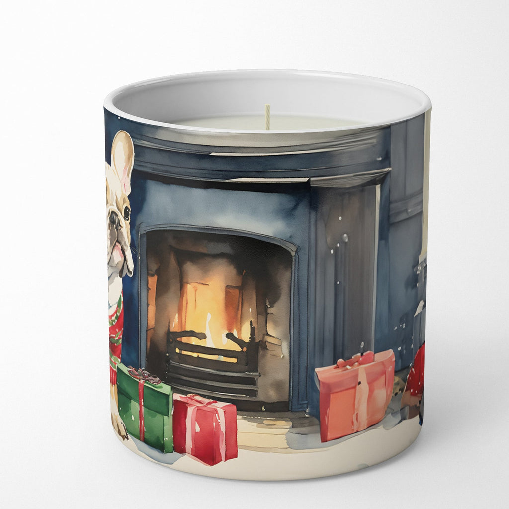 French Bulldog Cozy Christmas Decorative Soy Candle Nature Soy Wax Essential Oil Home Decor Ideal for Bedroom Kitchen Bath Office Gift, 10 oz
