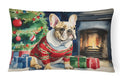 French Bulldog Cozy Christmas Decorative Throw Pillow 12x16 Indoor Outdoor Accent Cushion, Fabric Cover with Insert for Sofa, Bed, Porch & Living Room
