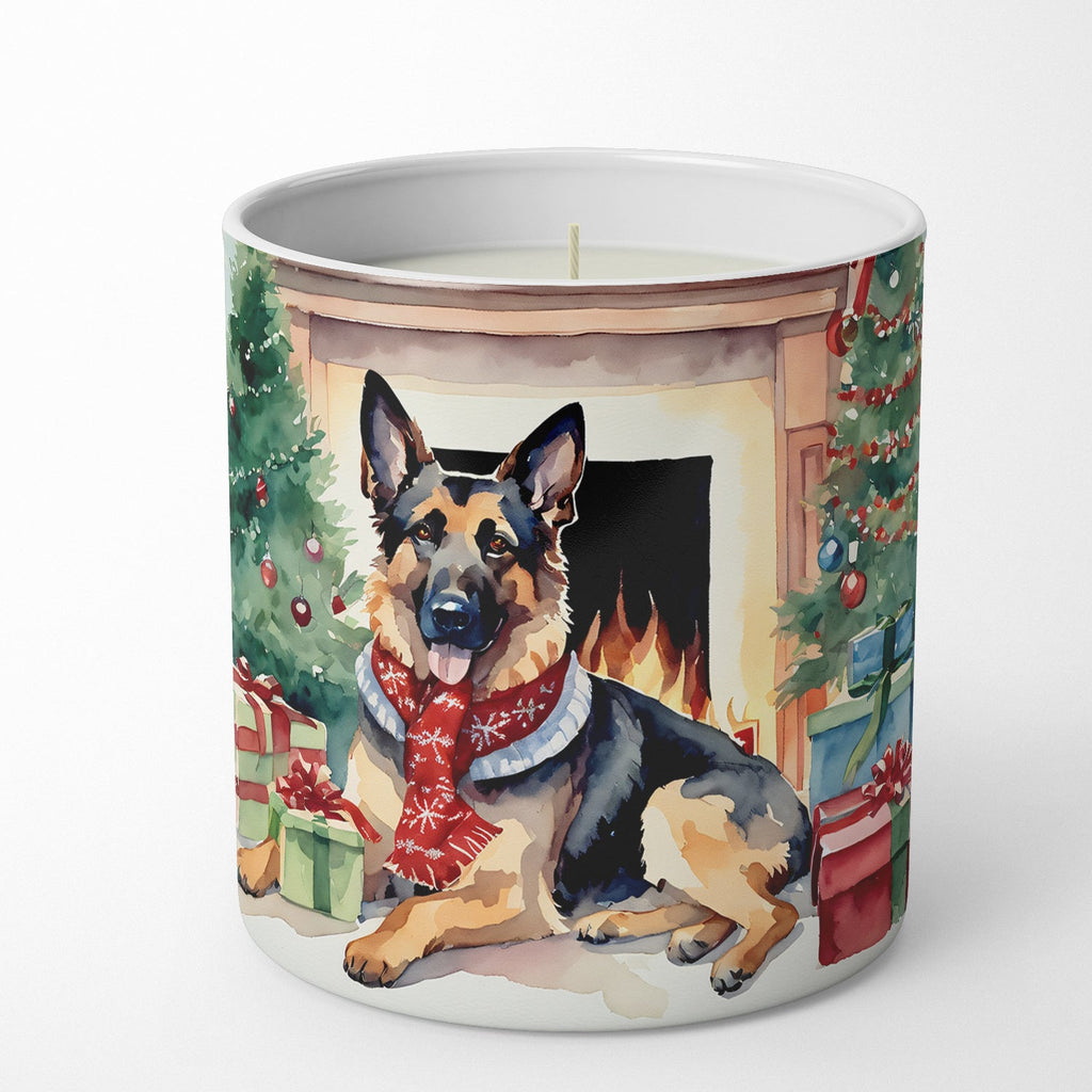 German Shepherd Cozy Christmas Decorative Soy Candle Nature Soy Wax Essential Oil Home Decor Ideal for Bedroom Kitchen Bath Office Gift, 10 oz