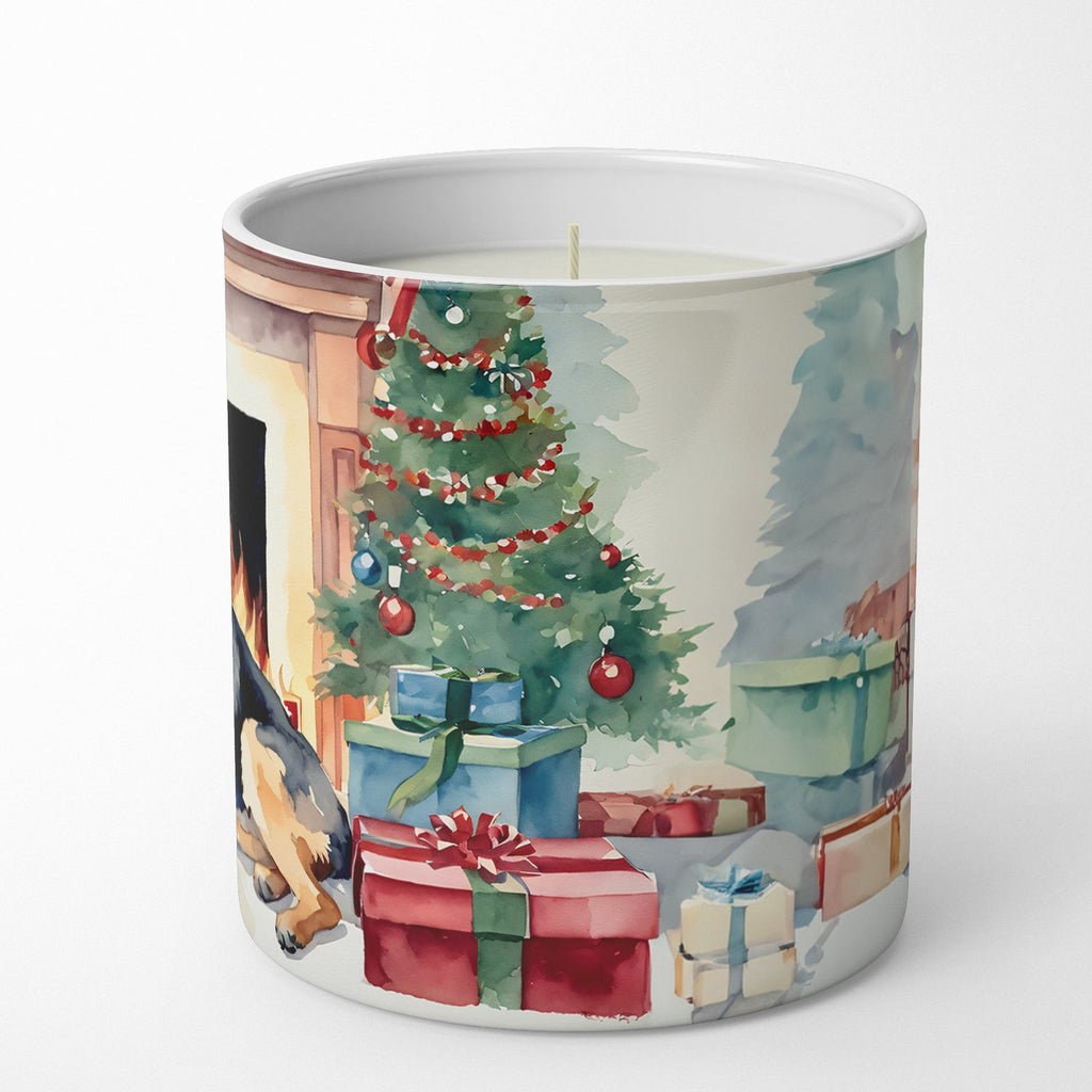 German Shepherd Cozy Christmas Decorative Soy Candle Nature Soy Wax Essential Oil Home Decor Ideal for Bedroom Kitchen Bath Office Gift, 10 oz