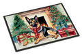 German Shepherd Cozy Christmas Doormat Indoor Outdoor 24H X 36W Front Door Mat Rugs for Entryway, Non Slip Washable Low Pile,