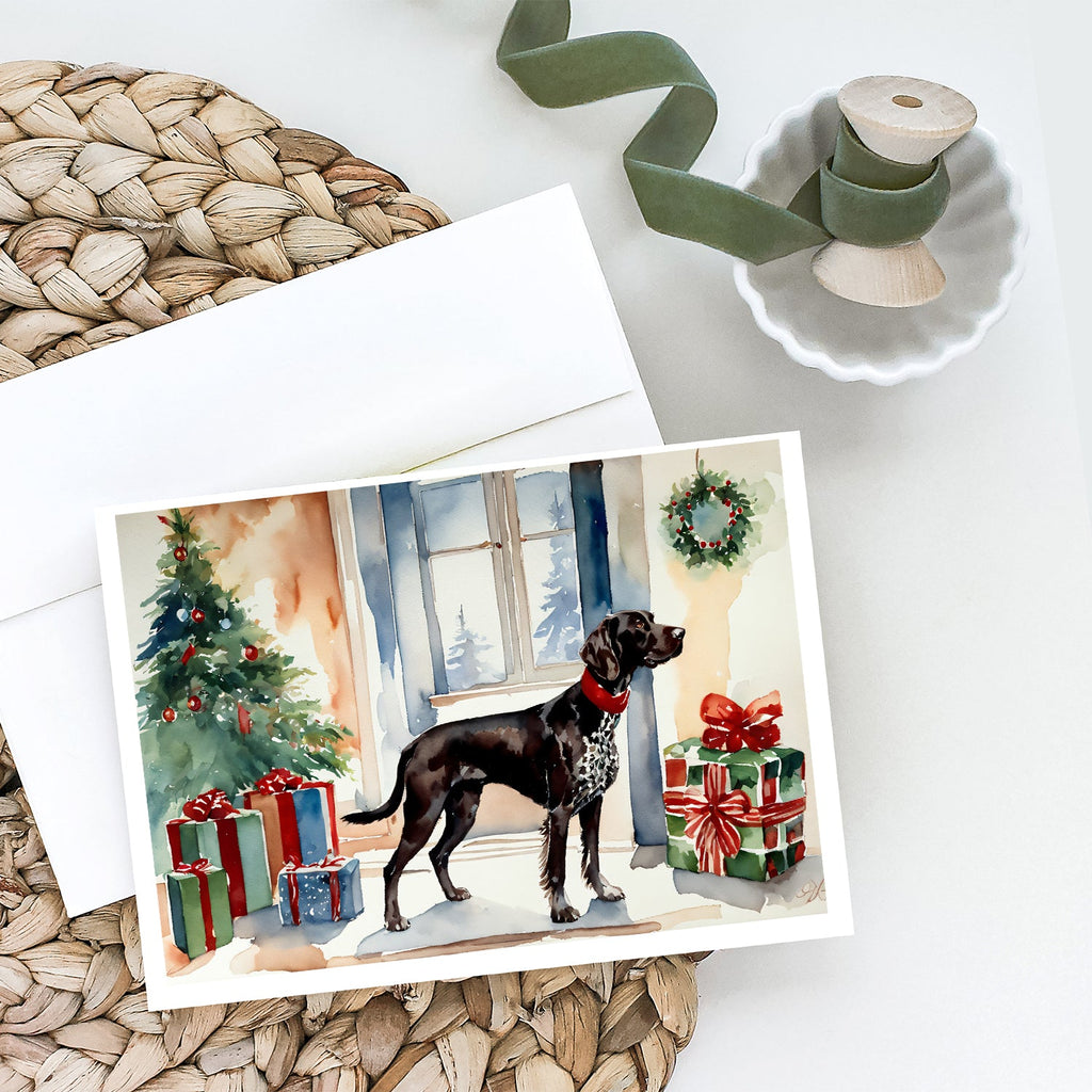 German Shorthaired Pointer Cozy Christmas Greeting Cards Pack of 8 Blank Cards with Envelopes Whimsical A7 Size 5x7