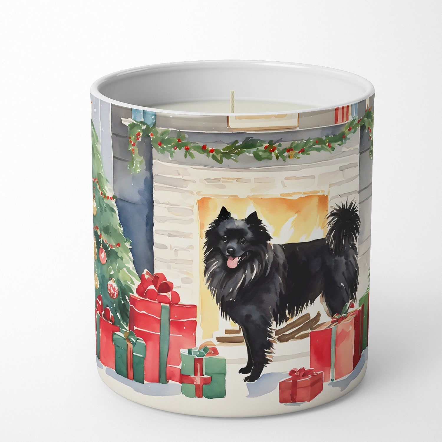 German Spitz Cozy Christmas Decorative Soy Candle Nature Soy Wax Essential Oil Home Decor Ideal for Bedroom Kitchen Bath Office Gift, 10 oz