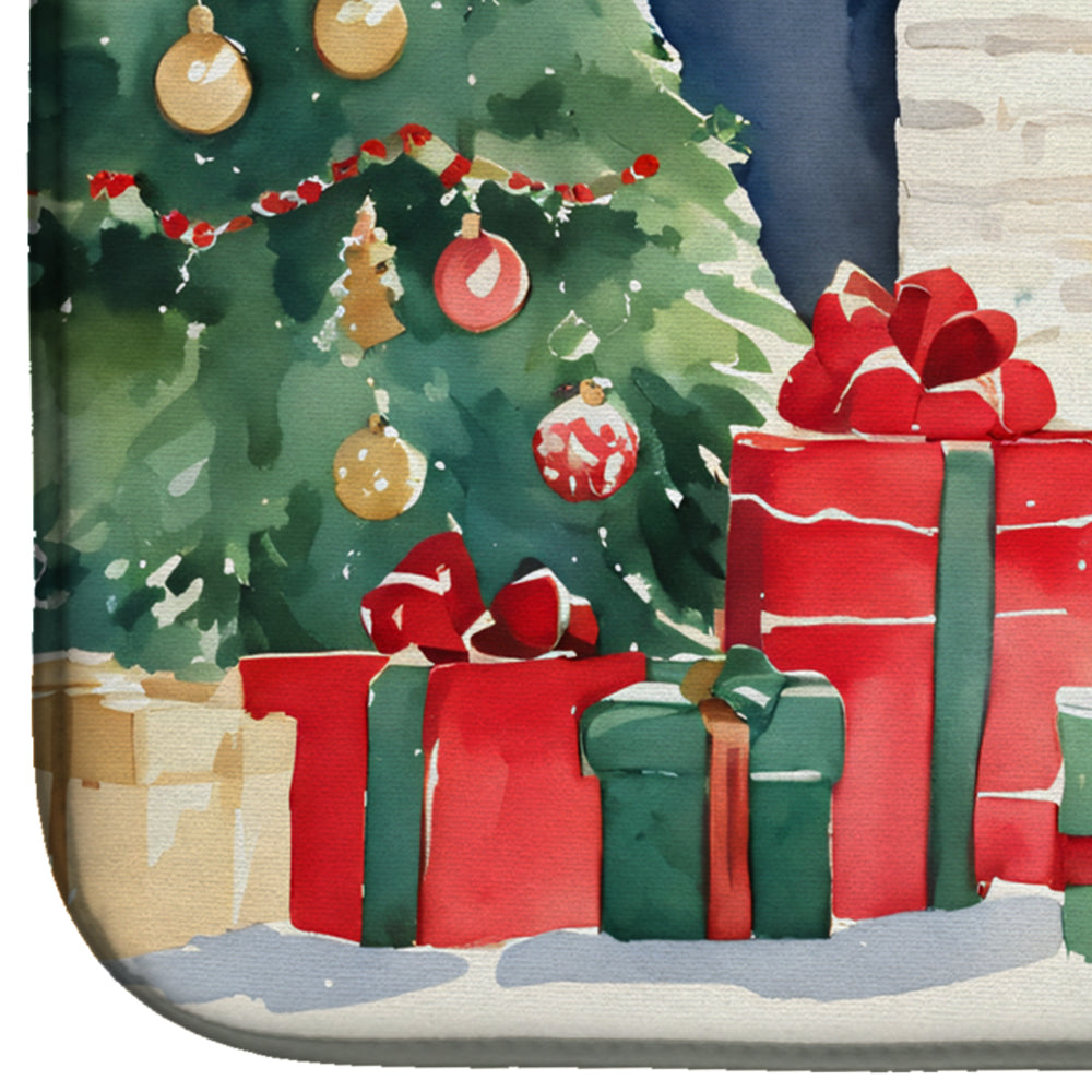 German Spitz Cozy Christmas Dish Drying Mat Absorbent Dish Drying Mat Pad for Kitchen Counter Dish Drainer Mat for Countertop, 14 x 21", Multicolor