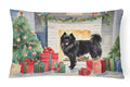 German Spitz Cozy Christmas Decorative Throw Pillow 12x16 Indoor Outdoor Accent Cushion, Fabric Cover with Insert for Sofa, Bed, Porch & Living Room
