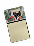 German Spitz Cozy Christmas Watercolor Sticky Note Holder Refillable Dispenser Desk Accessory 3x3 Pad Gift