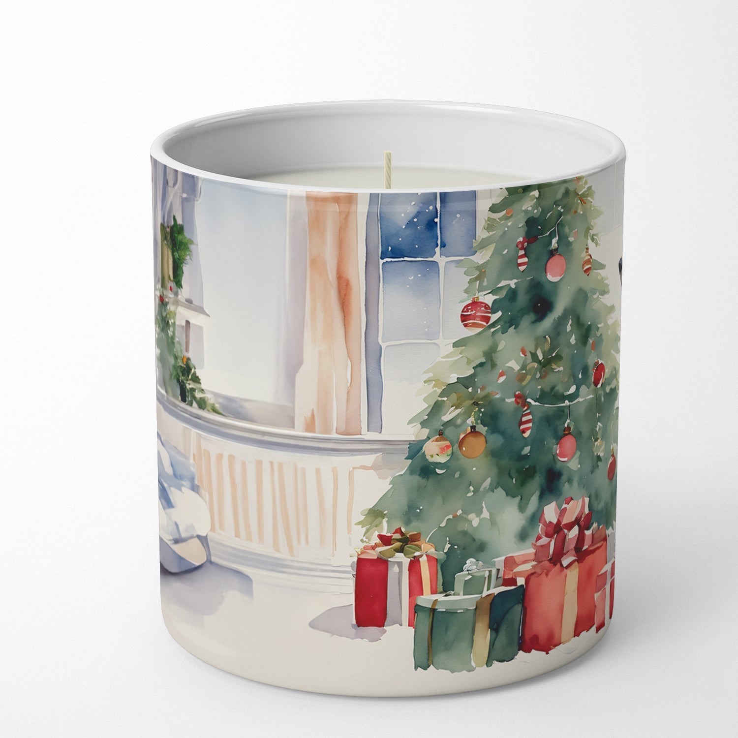 Golden Retriever Cozy Christmas Decorative Soy Candle Nature Soy Wax Essential Oil Home Decor Ideal for Bedroom Kitchen Bath Office Gift, 10 oz