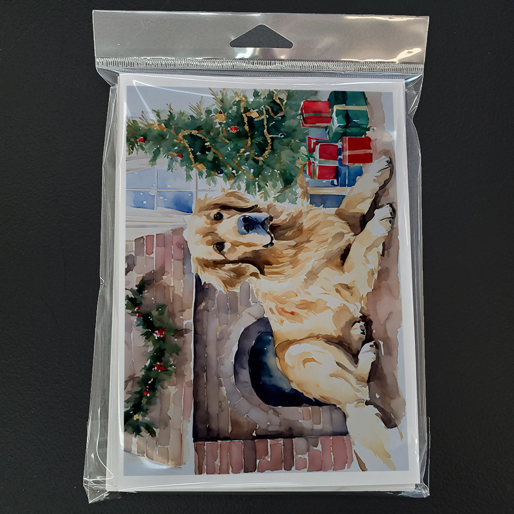 Golden Retriever Cozy Christmas Greeting Cards Pack of 8 Blank Cards with Envelopes Whimsical A7 Size 5x7