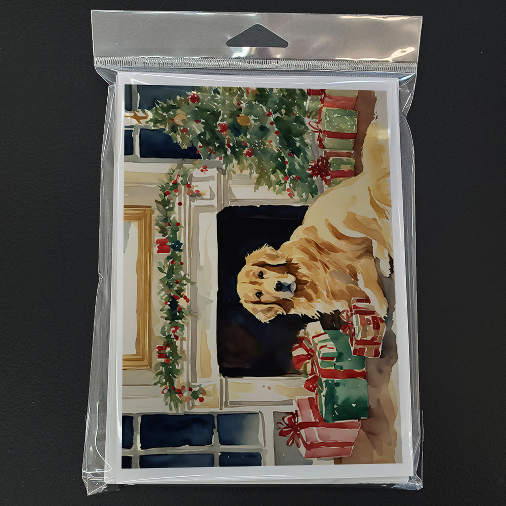 Golden Retriever Cozy Christmas Greeting Cards Pack of 8 Blank Cards with Envelopes Whimsical A7 Size 5x7