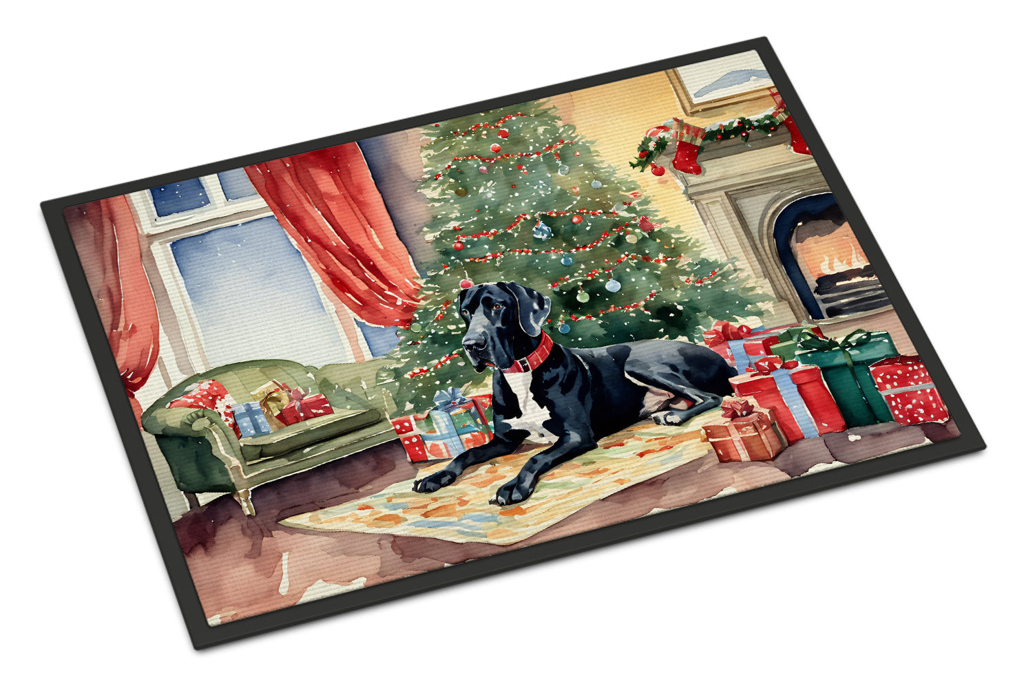 Great Dane Cozy Christmas Doormat Indoor Outdoor 24H X 36W Front Door Mat Rugs for Entryway, Non Slip Washable Low Pile,