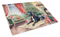 Great Dane Cozy Christmas Cutting Board Tempered Glass Kitchen Cutting Surface, Heat Resistant Chopping, Non-Slip Feet, Food Prep & Serving