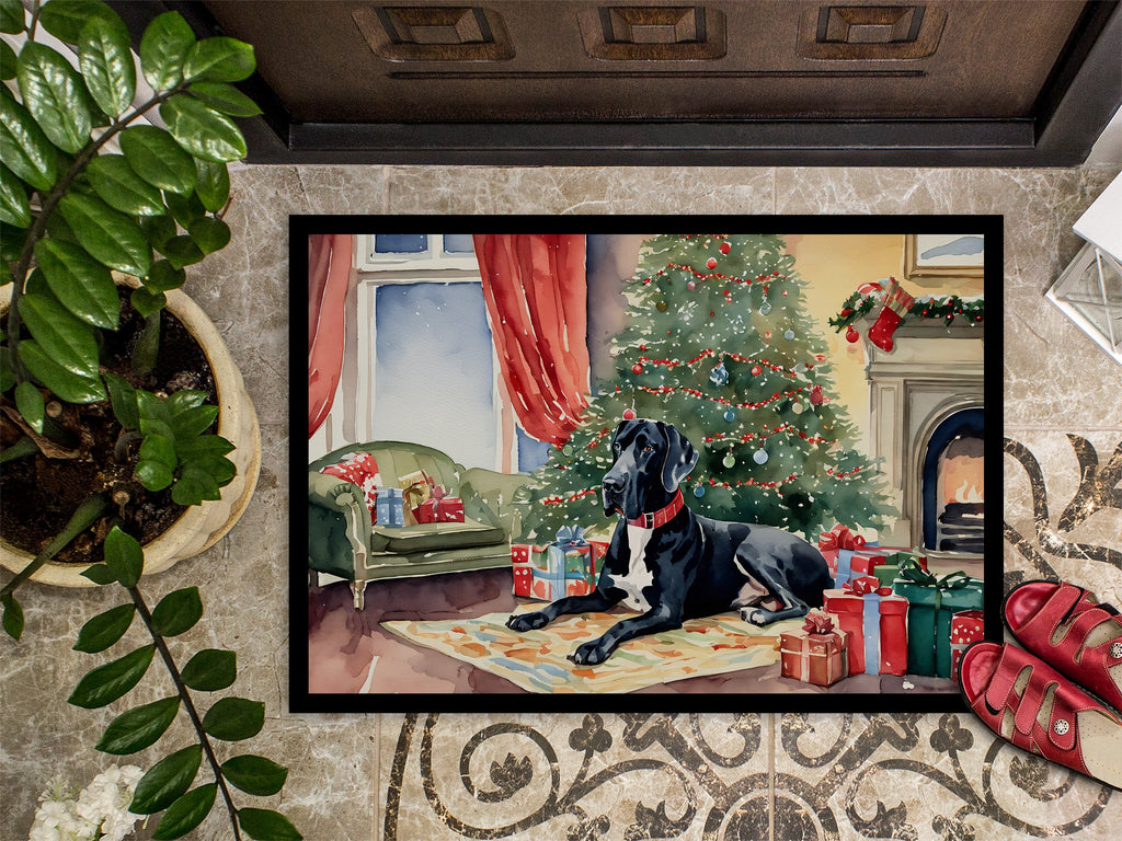 Great Dane Cozy Christmas Doormat Indoor Outdoor 18H X 27W Front Door Mat Rugs for Entryway, Non Slip Washable