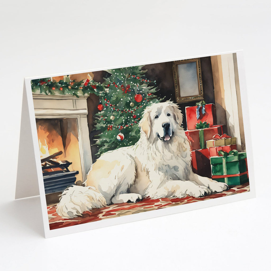 Great Pyrenees Cozy Christmas Greeting Cards Pack of 8 Blank Cards with Envelopes Whimsical A7 Size 5x7