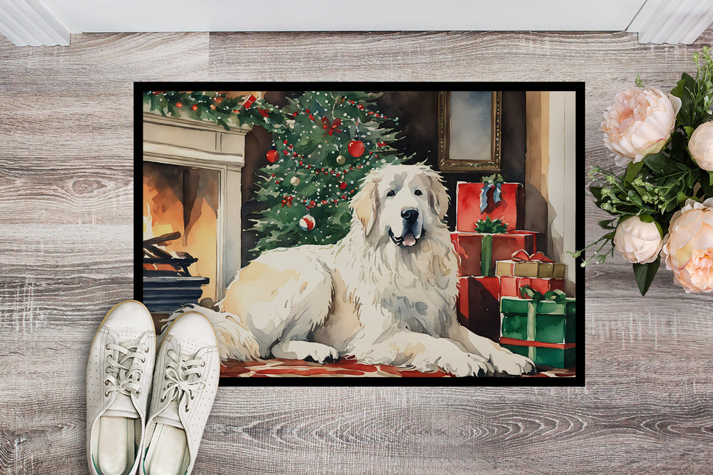 Great Pyrenees Cozy Christmas Doormat Indoor Outdoor 24H X 36W Front Door Mat Rugs for Entryway, Non Slip Washable Low Pile,