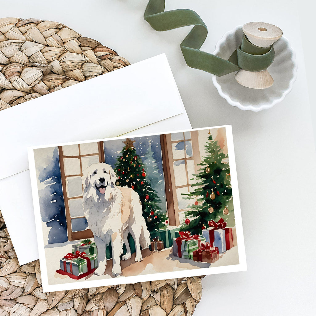 Great Pyrenees Cozy Christmas Greeting Cards Pack of 8 Blank Cards with Envelopes Whimsical A7 Size 5x7