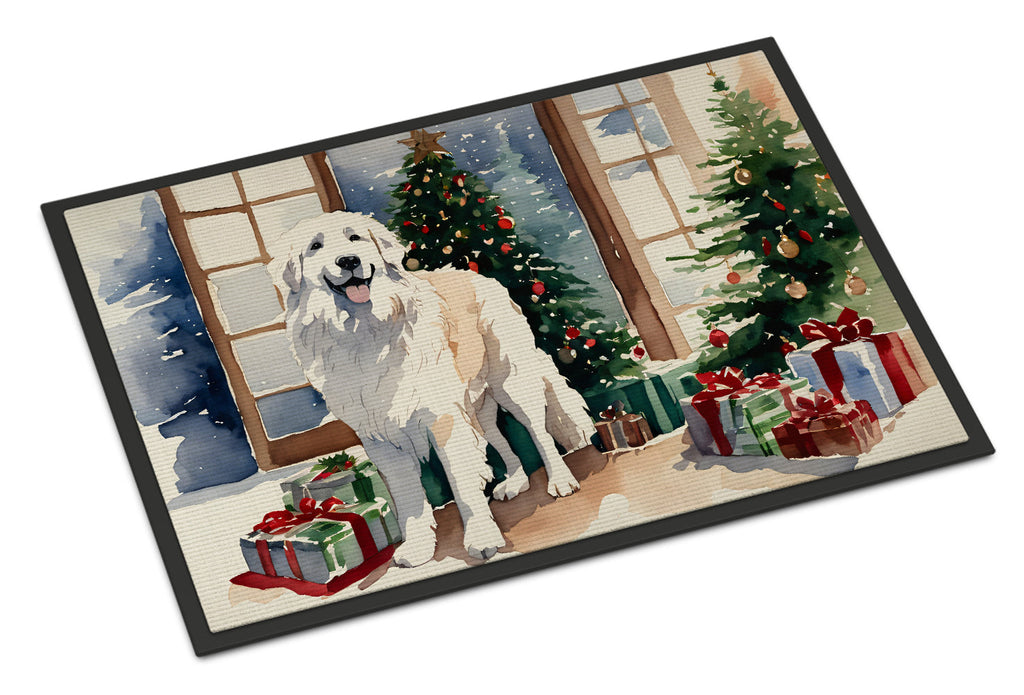 Great Pyrenees Cozy Christmas Doormat Indoor Outdoor 18H X 27W Front Door Mat Rugs for Entryway, Non Slip Washable