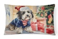 Havanese Cozy Christmas Decorative Throw Pillow 12x16 Indoor Outdoor Accent Cushion, Fabric Cover with Insert for Sofa, Bed, Porch & Living Room