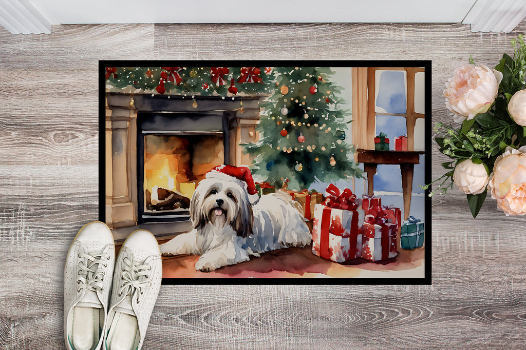 Havanese Cozy Christmas Doormat Indoor Outdoor 24H X 36W Front Door Mat Rugs for Entryway, Non Slip Washable Low Pile,