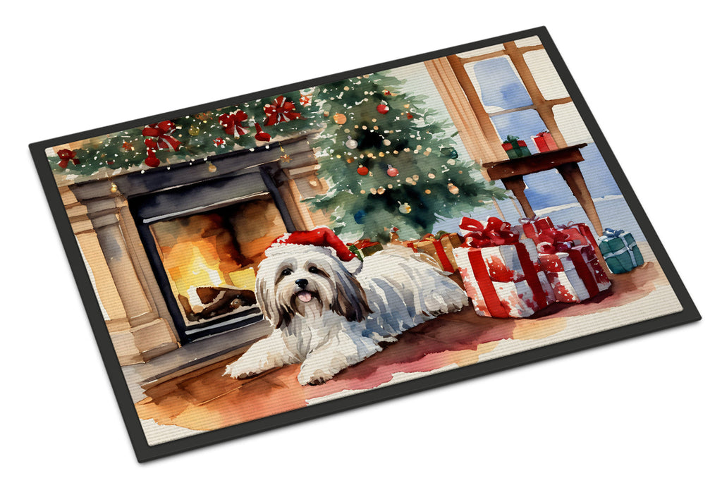 Havanese Cozy Christmas Doormat Indoor Outdoor 18H X 27W Front Door Mat Rugs for Entryway, Non Slip Washable