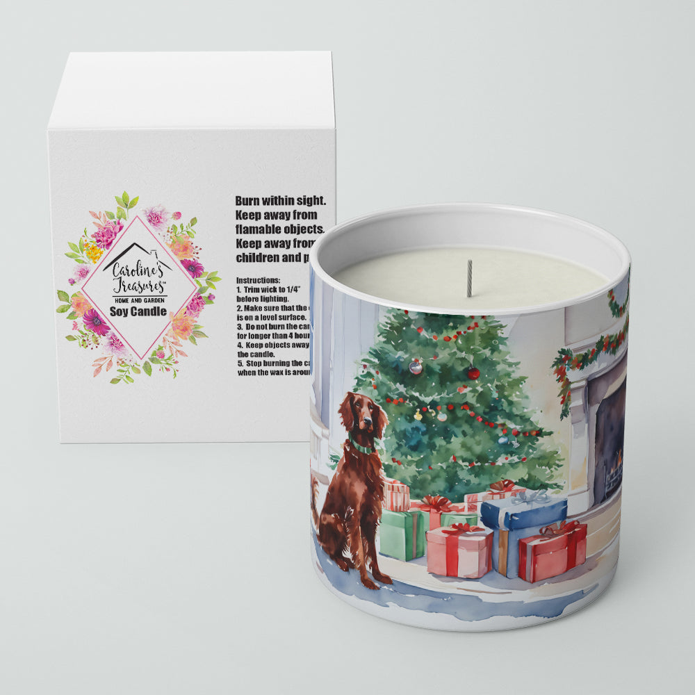 Irish Setter Cozy Christmas Decorative Soy Candle Nature Soy Wax Essential Oil Home Decor Ideal for Bedroom Kitchen Bath Office Gift, 10 oz
