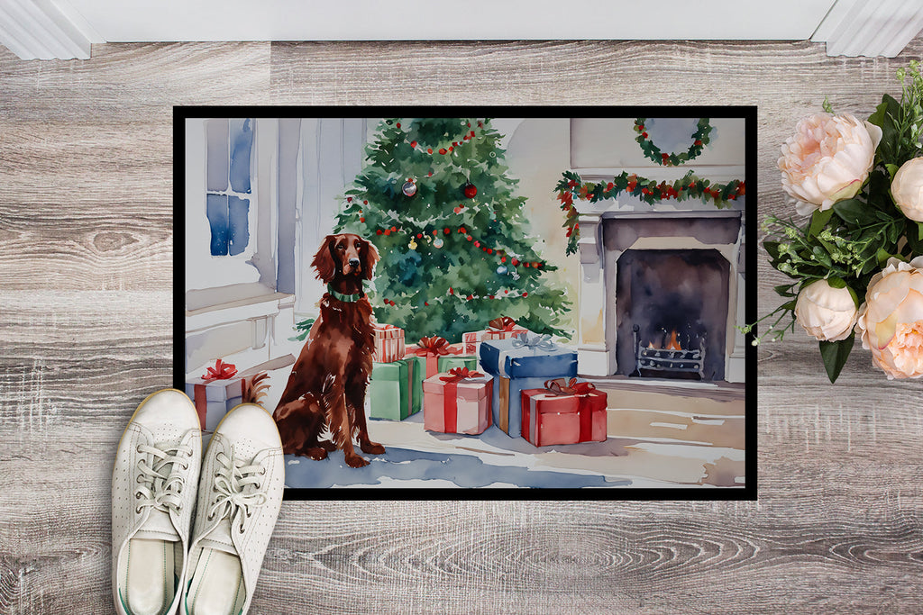 Irish Setter Cozy Christmas Doormat Indoor Outdoor 24H X 36W Front Door Mat Rugs for Entryway, Non Slip Washable Low Pile,
