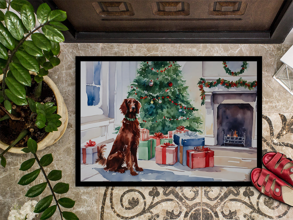 Irish Setter Cozy Christmas Doormat Indoor Outdoor 18H X 27W Front Door Mat Rugs for Entryway, Non Slip Washable