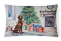 Irish Setter Cozy Christmas Decorative Throw Pillow 12x16 Indoor Outdoor Accent Cushion, Fabric Cover with Insert for Sofa, Bed, Porch & Living Room